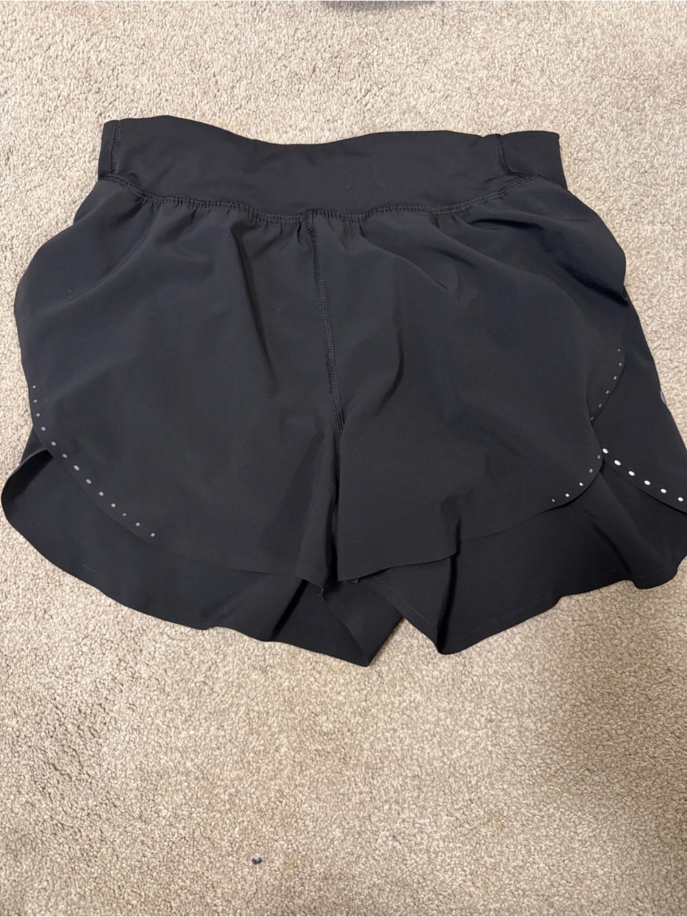 lululemon athletica Black fast and free Running Shorts with Reflective Dots